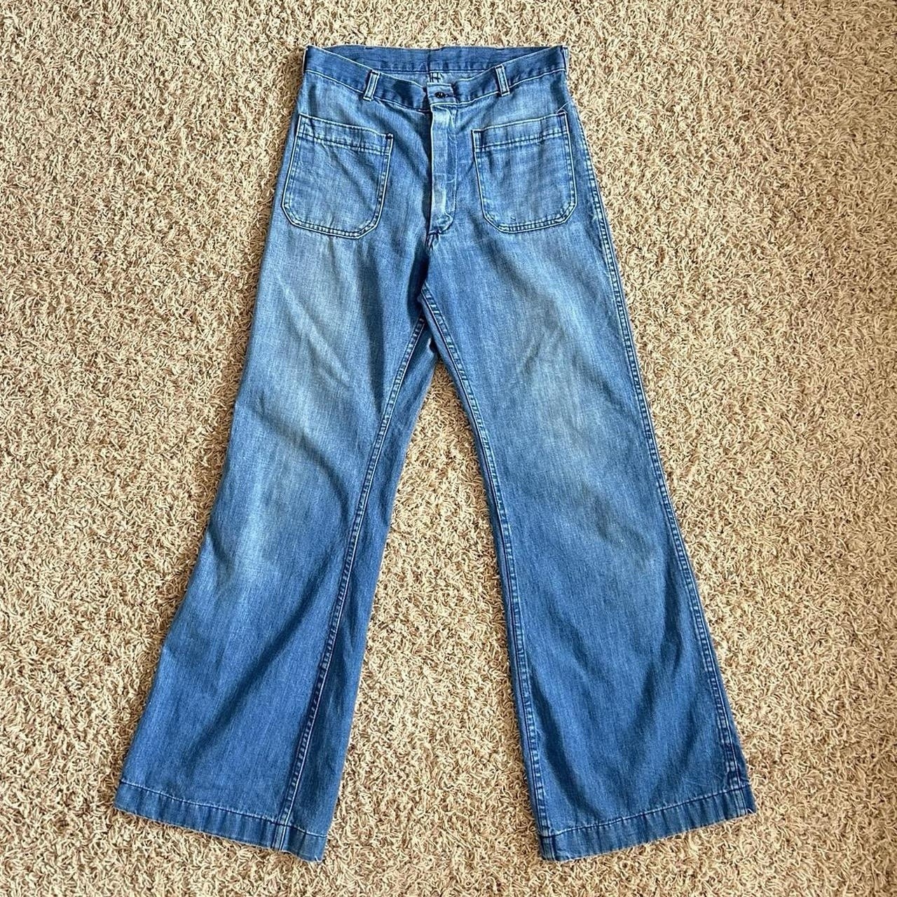 1970s Navy Sailor Denim Trousers Vintage Men’s Size 31R