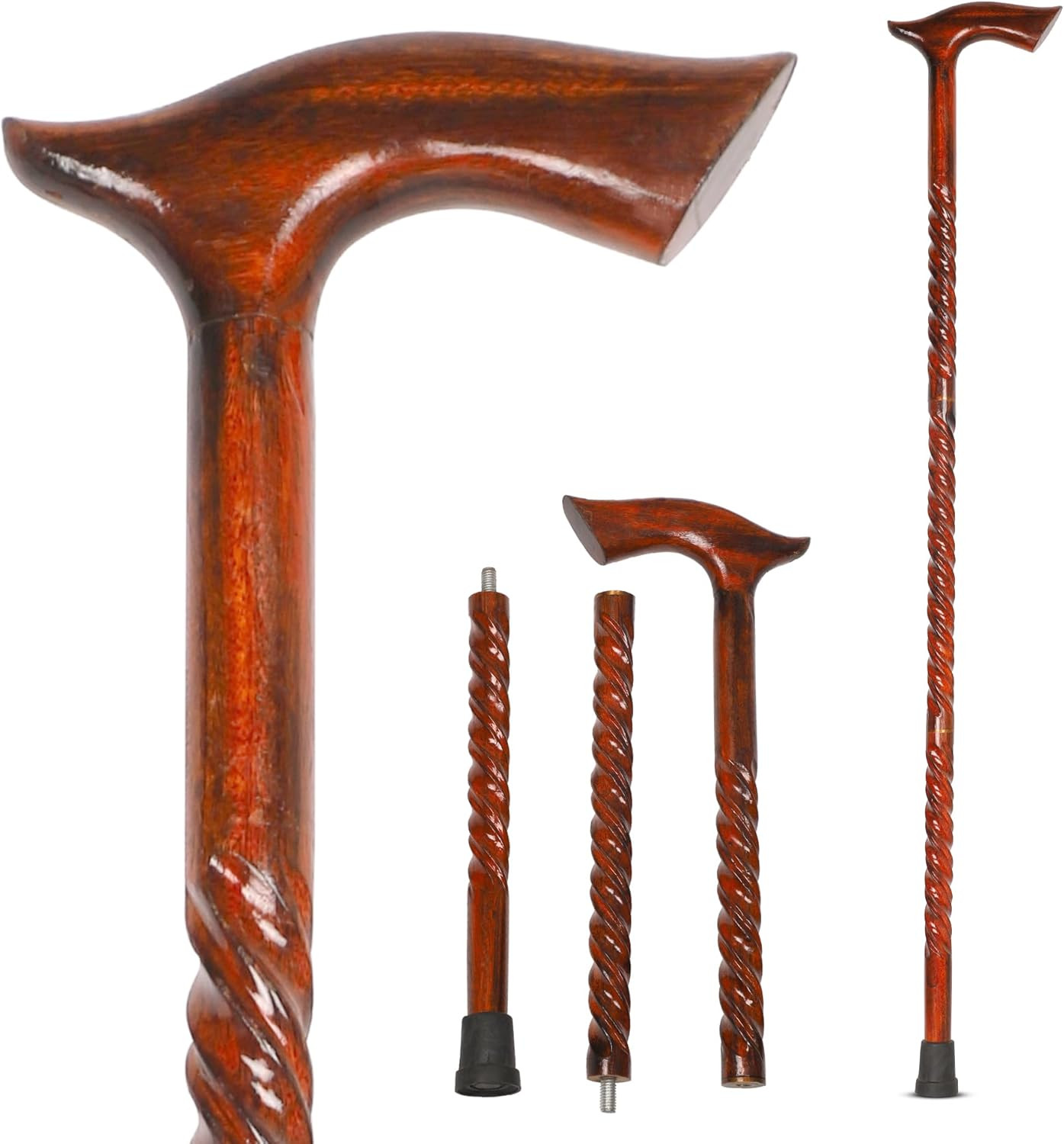Wood Cane 36 Inches Natural Classic Wood Walking Stick Fancy Canes Ergonomic Woo