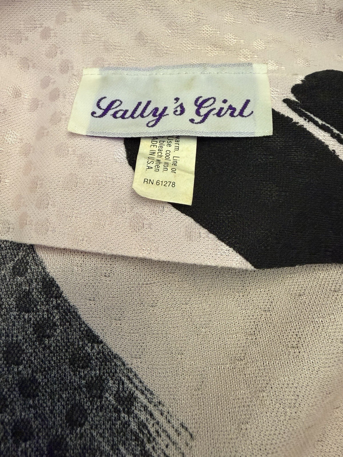Vintage ︱Sally’s Girl ︱Pink & Black Dress ︱ Women’s Sz 14︱1980’s