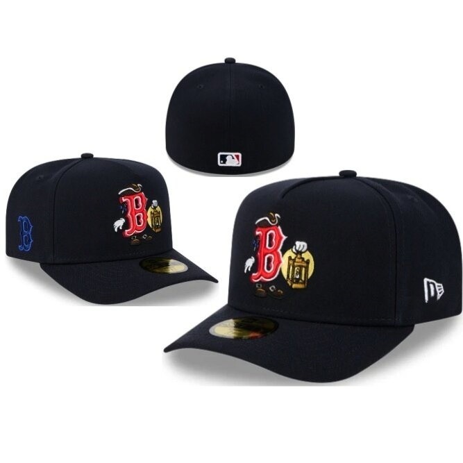 Mens New Boston Red Sox Baseball cap Era Hat Flat edge hat 59FIFTY Fitted Hats A