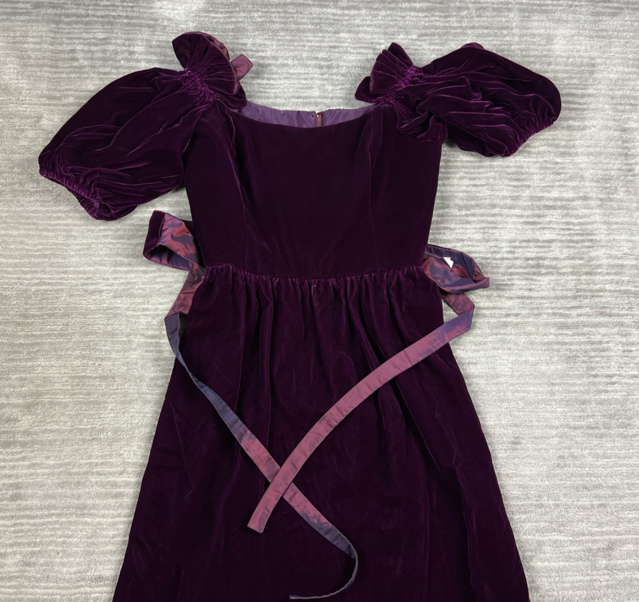 Vintage VICTOR COSTA for Neiman Marcus Dress 12 Dropped Waist Burgundy Velvet6