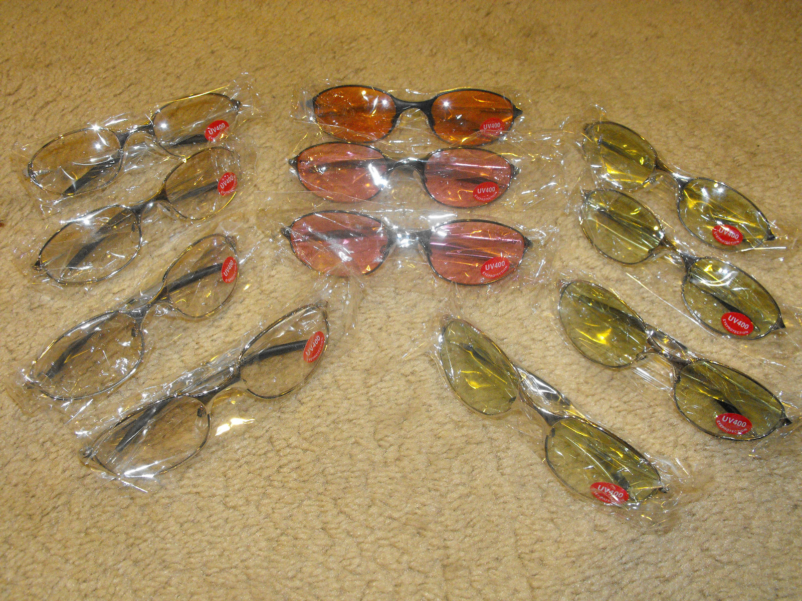11 Pairs of Adult Sunglasses Metal Frame Modern Style Tinted Oval Lenses