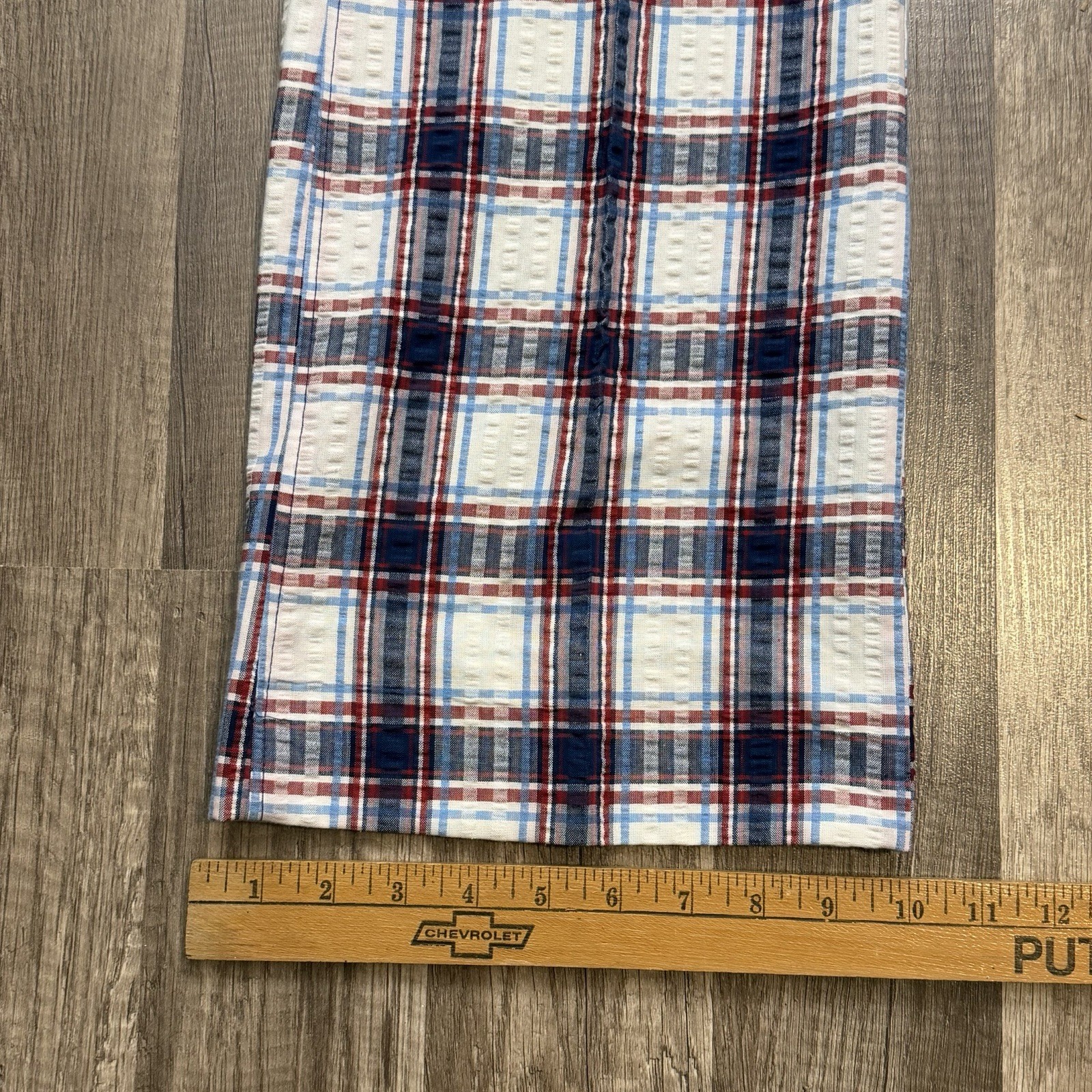 Vintage 70s Levis Panatela Plaid Seersucker Flare Pants Mens 30×33