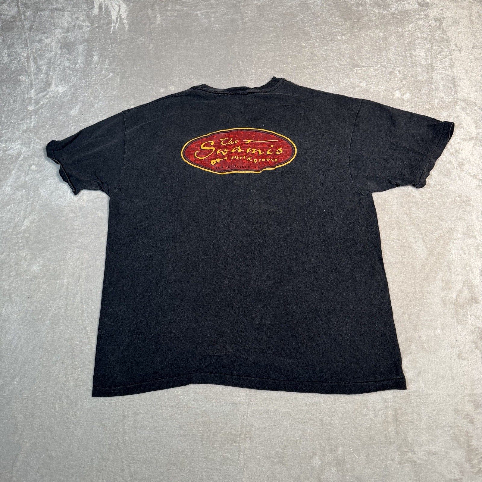 VTG Swamis Surf Shop Shirt Mens Large Black Single Stitch Groove Tee Casual