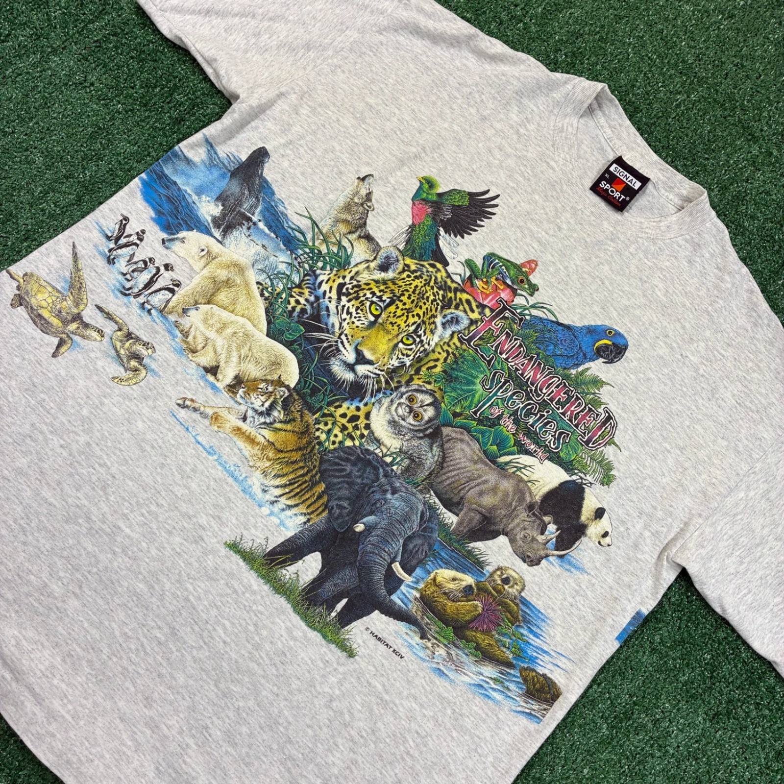 Vintage 90s Nature AOP Endangered Species Wildlife T-shirt
