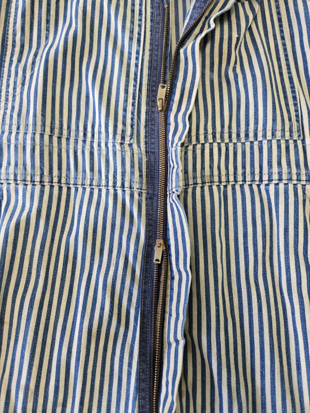 VTG RARE 1950s Penneys Pay Day VestBak Express Stripe Sanforized Overalls, 44×29