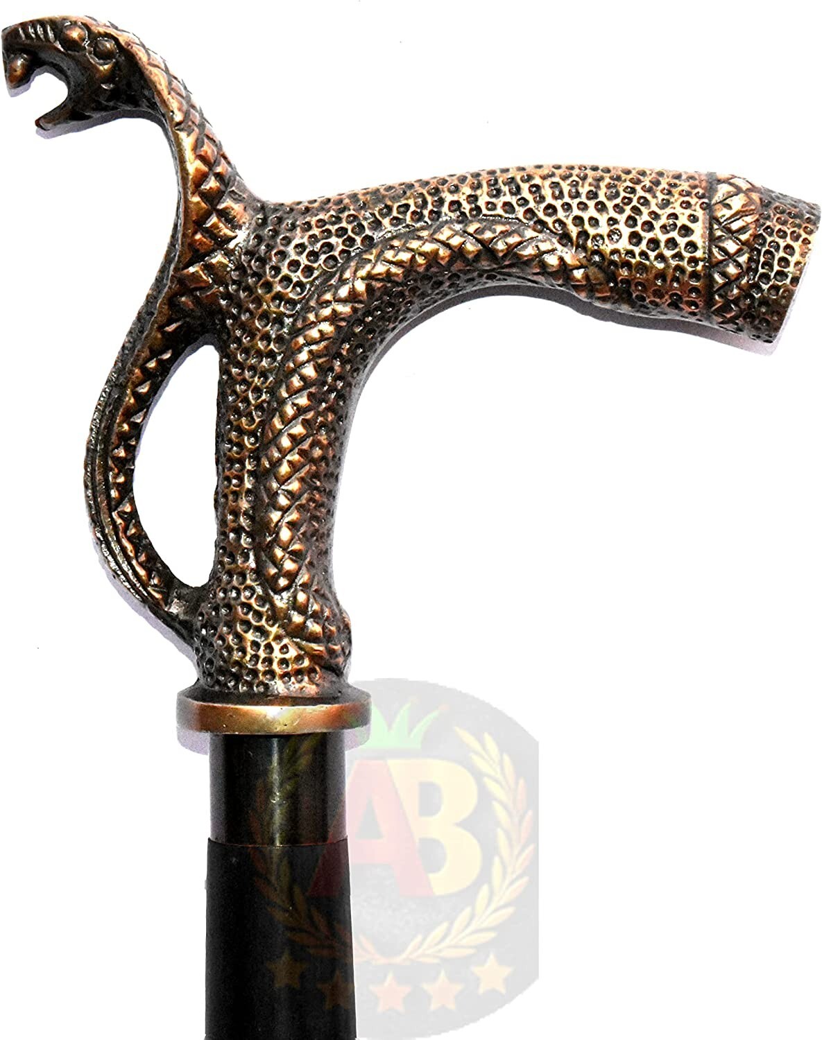 ANTIQUE CHROME SILVER DESIGN HANDLE WOODEN WALKING STICK CANE NEW GIFT