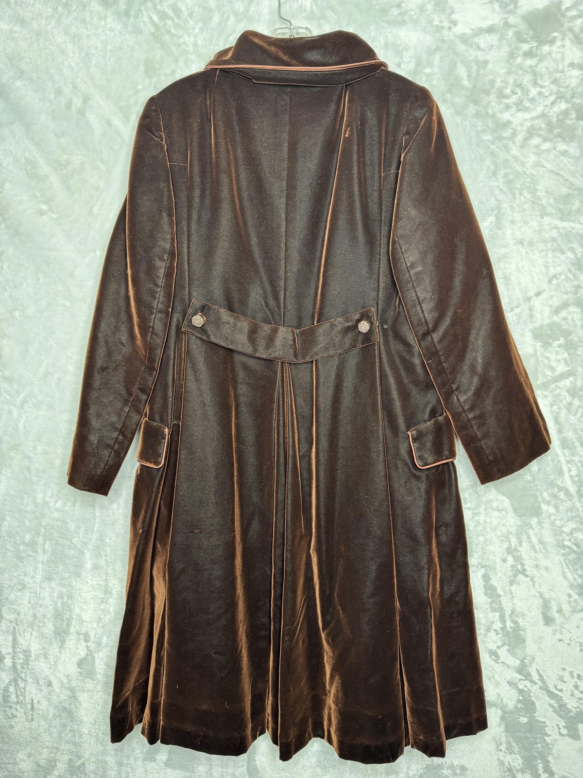 Vintage Neiman Marcus Velvet Coat Overcoat Womens Size Unknown Brown 50s 60s