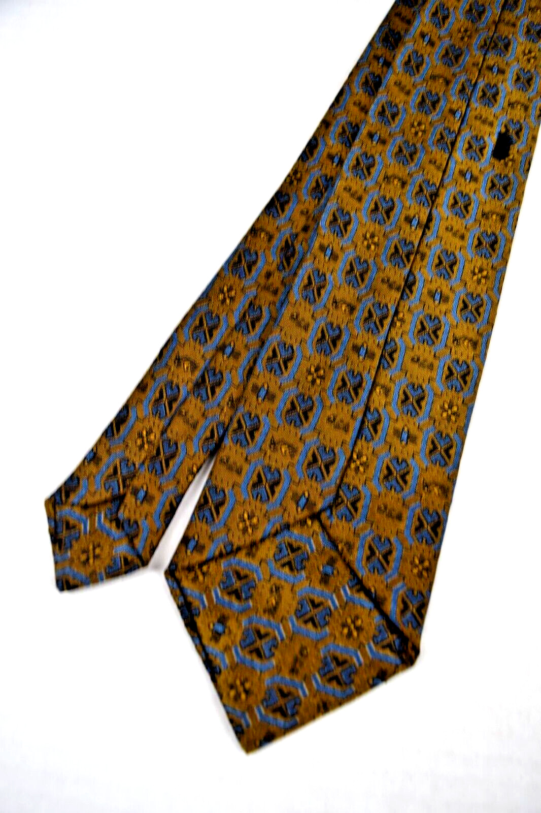 Neck Tie VTG Golden 50s Medallions Butterscotch Taupe Acetate Rayon 56 X 3″