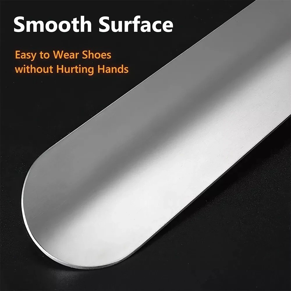 Stainless Steel Shoehorn Long Handle Metal Shoe Horn Easy Wear Helper 42/52cm