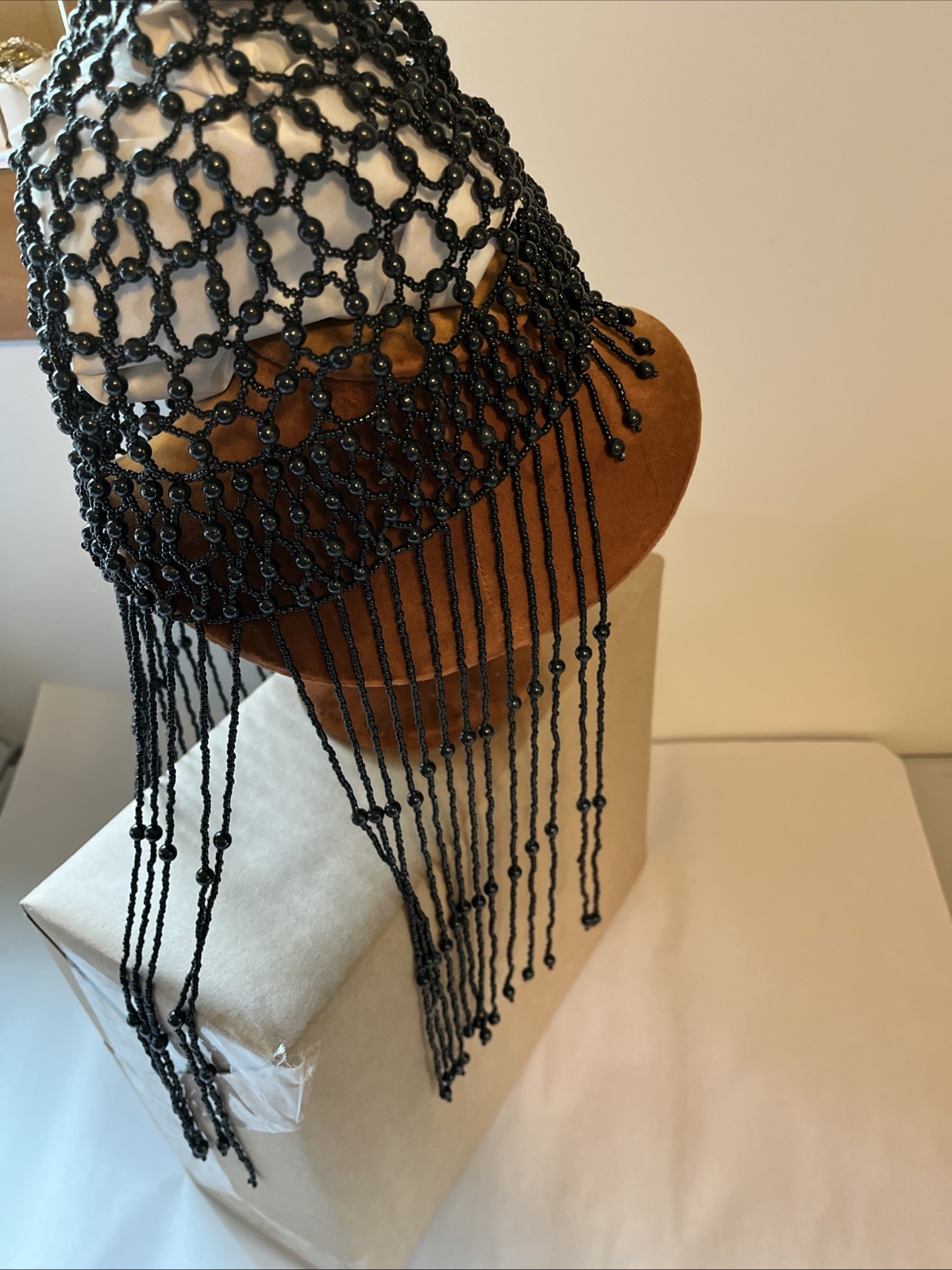 Hat Beaded Flapper Rare VTG Antique Art Deco 1920S Fringed Skull Cap Cloche