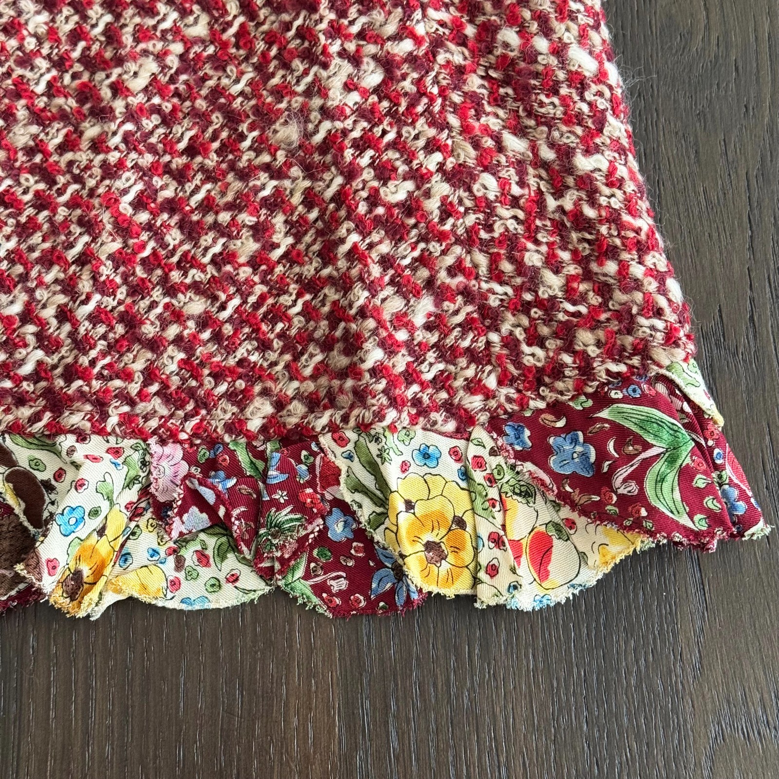 MOSCHINO CHEAP AND CHIC tweed wool & mohair asymmetrical skirt size 38