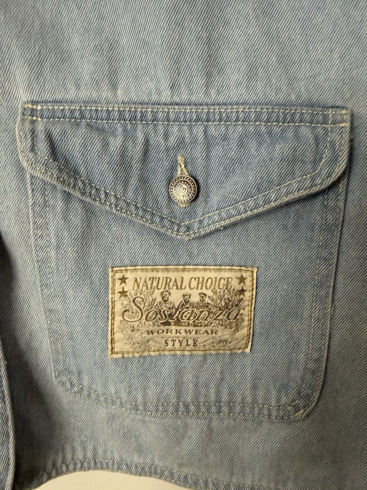 Sostanza Natural Choice vintage button-down four pocket denim chore vest M