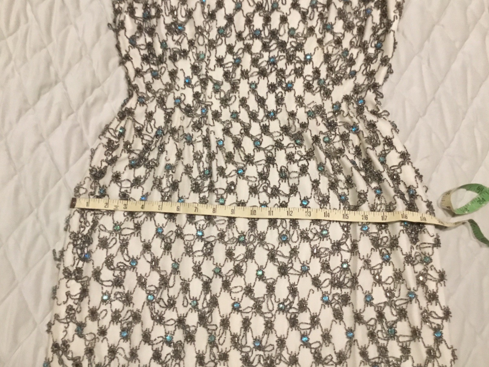 1960’s Vintage British Crown Colony Beaded Rhinestone Hong Kong Dress Small READ