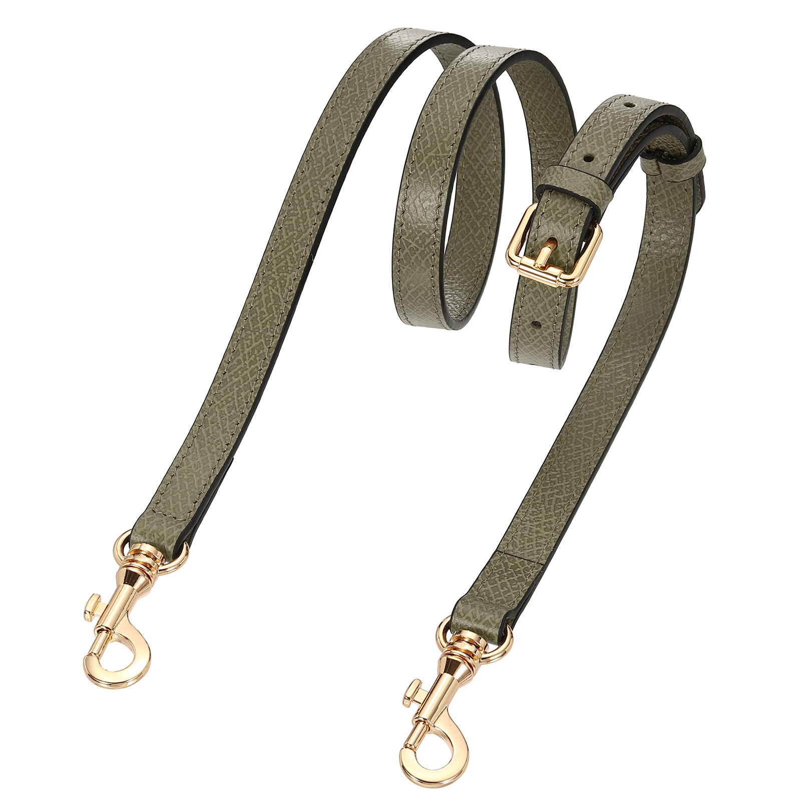 Leather bag strap, 95-115 cm shoulder strap (apricot, gold buckle)