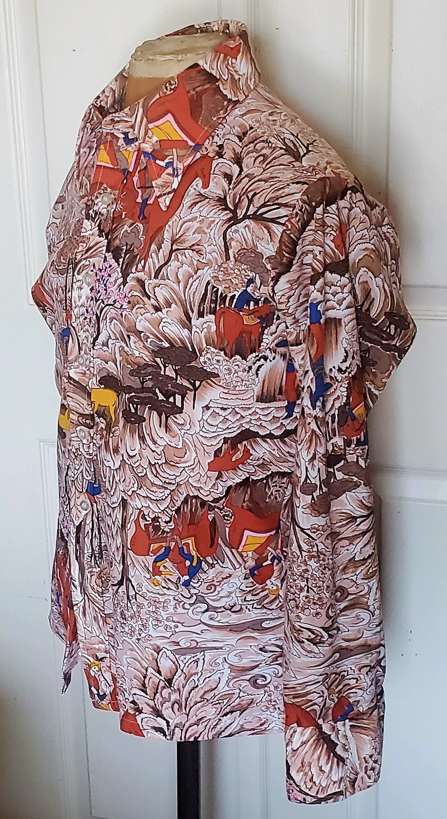 Vintage Men’s Novelty Shirt Persian Hunting Theme Cellini Knitwear C40 in