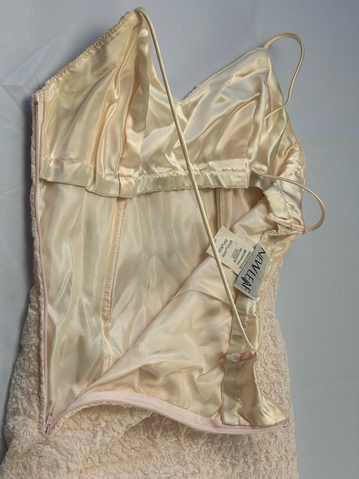 New Leaf Vintage 80s Blush Lace Ruffle Slip Dress Size 3/4 Fairycore Homecoming