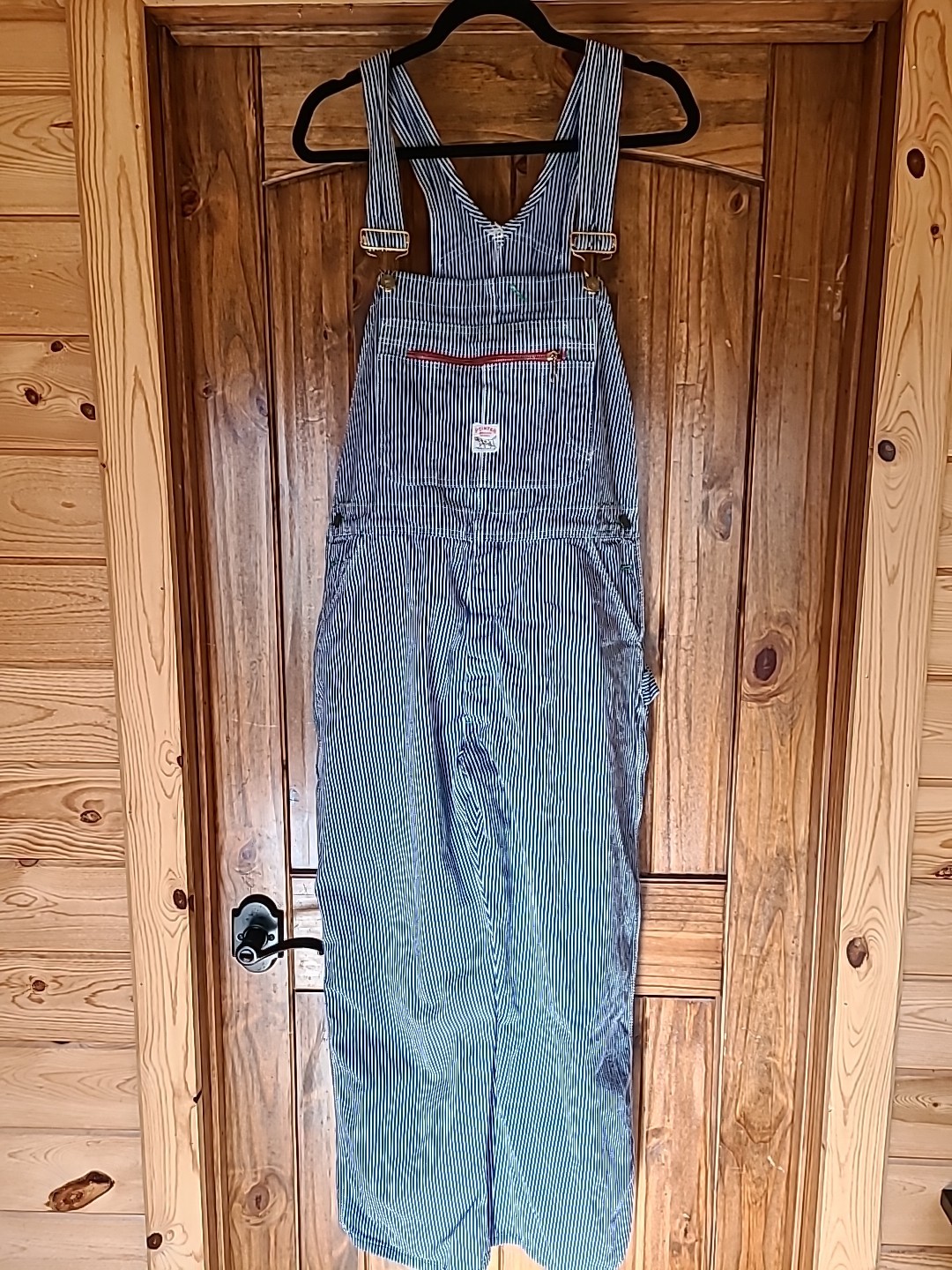 Vintage Pointer Overalls Mens waist size 38 in Blue & White Railroad Stripe