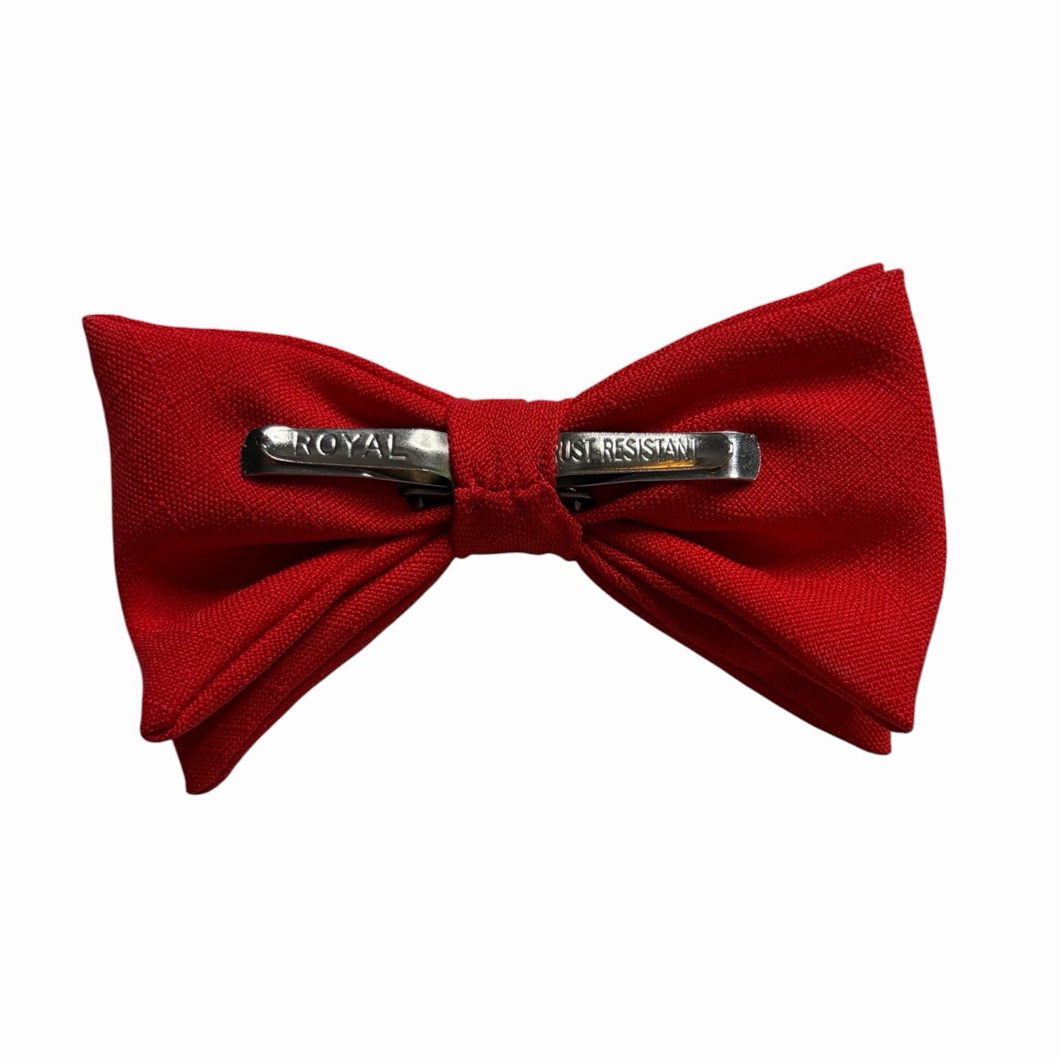 Royal 60s Vtg Rust Resistant Red Bow Tie Mid Century Clip On Formal Menswear