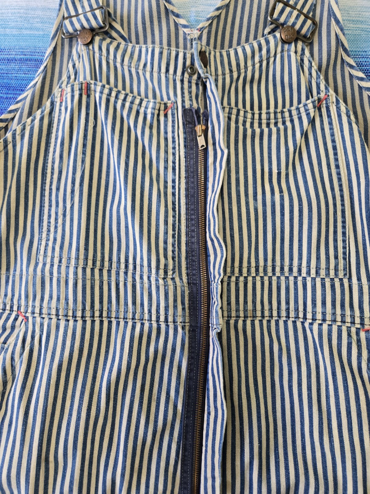 VTG RARE 1950s Penneys Pay Day VestBak Express Stripe Sanforized Overalls, 44×29