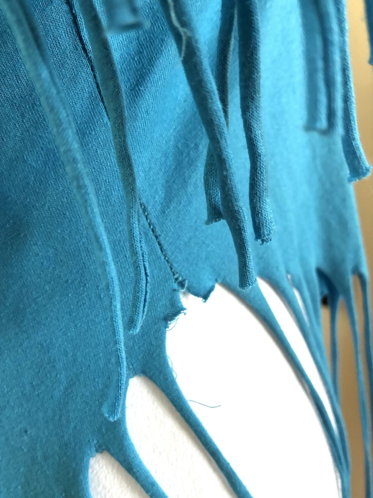 Vintage 80s 90s Las Vegas Teal Fringe Women’s T shirt Single Stitch size M