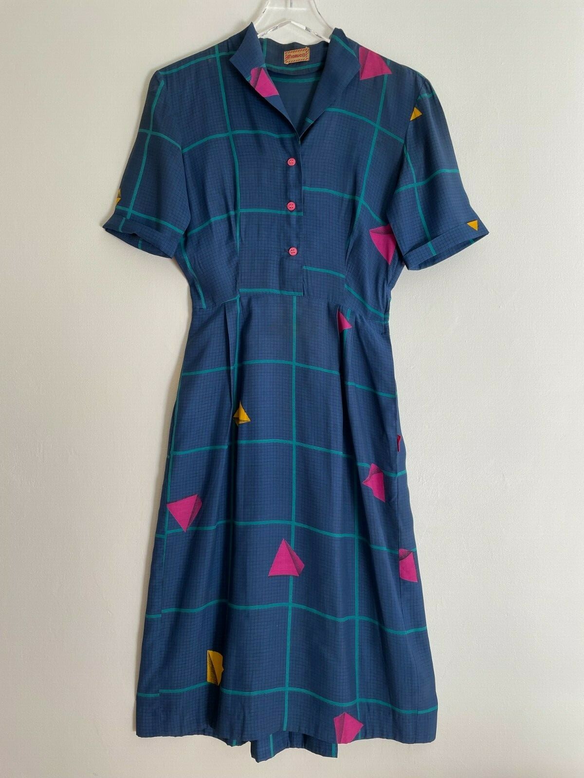 Rare Vintage 1980 Fiorucci Dress Retro Futurism New Wave Print Made in Italy