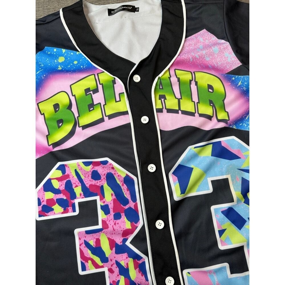 90s Retro Bel Air #33 Graffiti Baseball Jersey – Fresh Prince Inspired