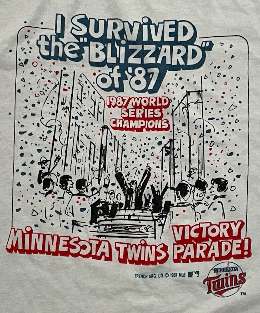 Minnesota Twins 1987 World Series Champions Vintage Single Stitch Tshirt XL
