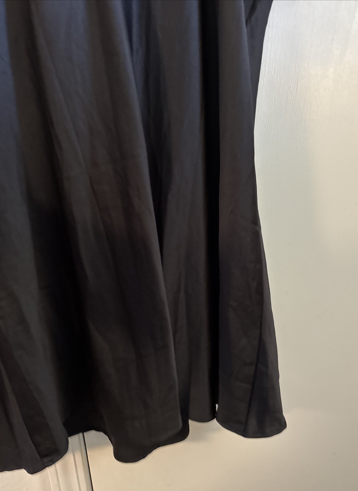 NEW Black Lace And SATIN NIGHTGOWN 1X Full Slip Dress 27.5” Long NWT