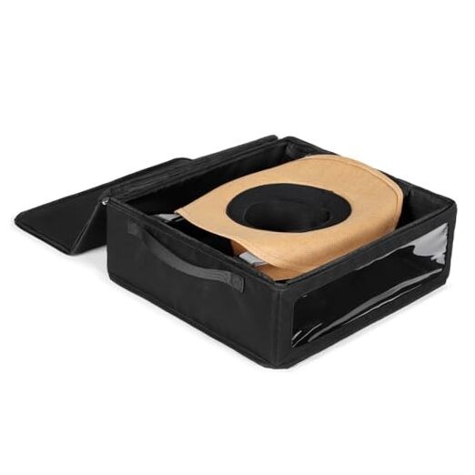 Cowboy Hat Box, Hard Top Hat Storage Case for Cowboy Hats, 1 Pack Black
