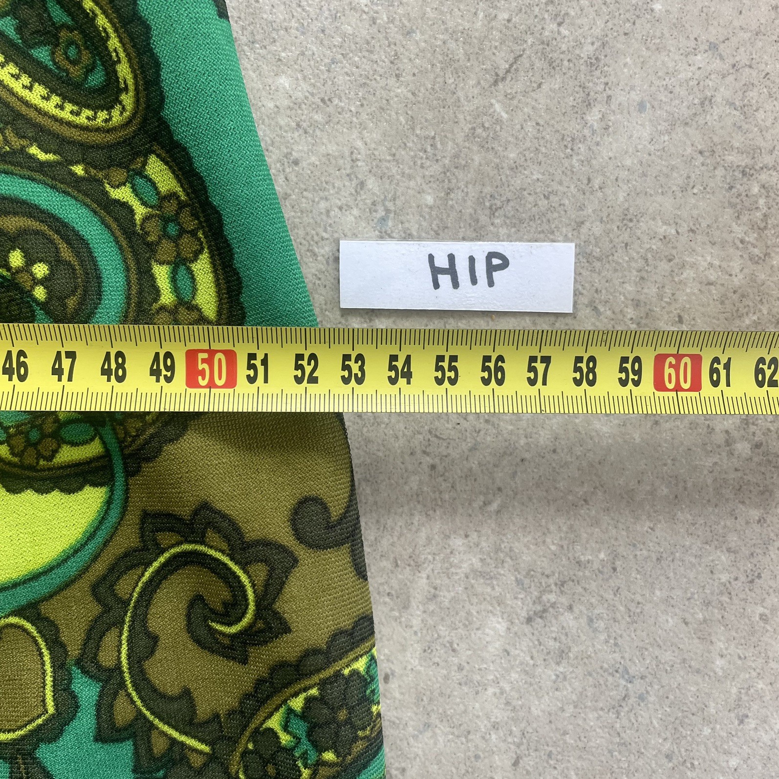 Vintage 60s Unworn size L Maxi Long dress green Paisley Fit & Flare