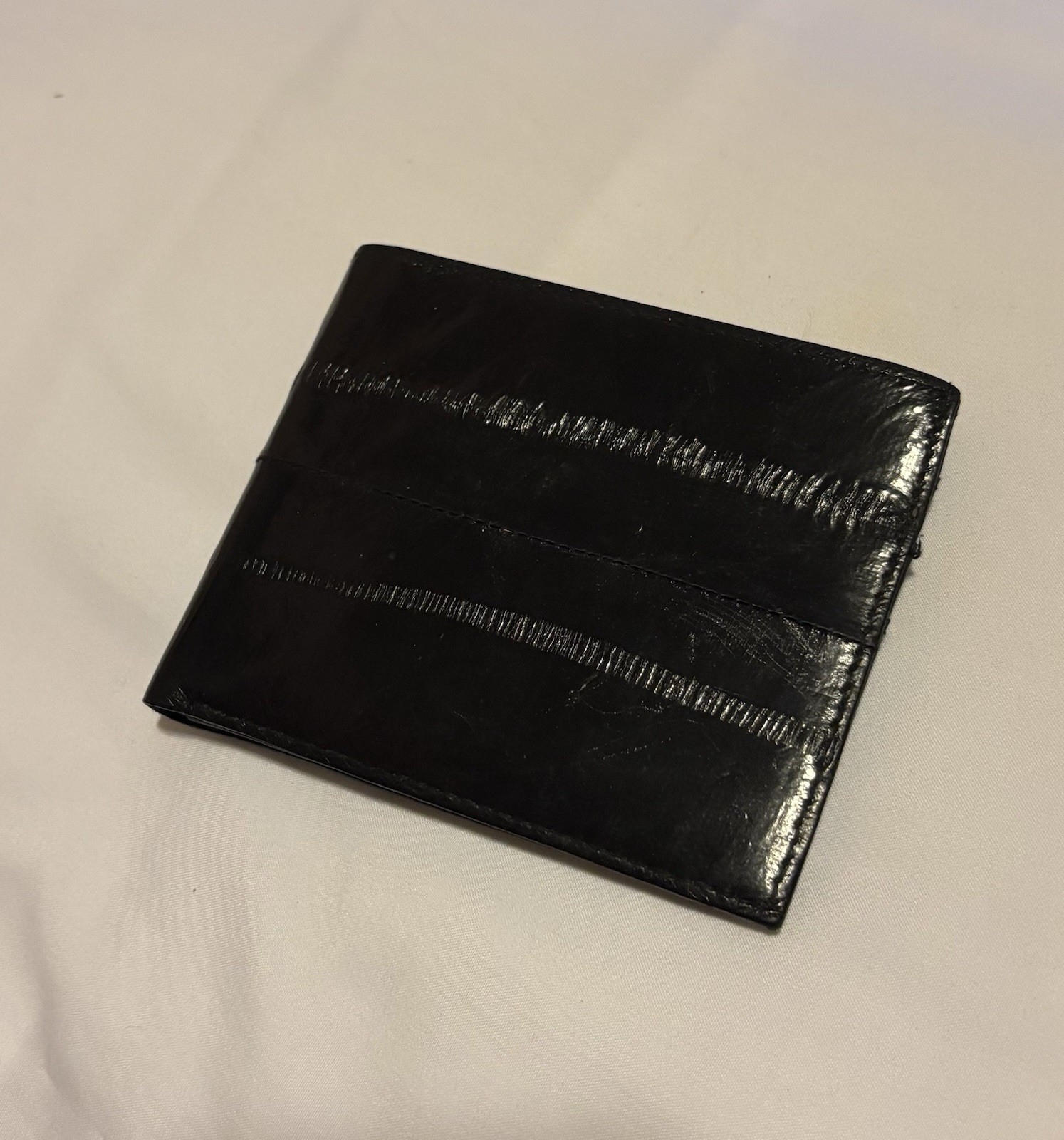 Vintage Lee Sands Eel Black Skin Wallet