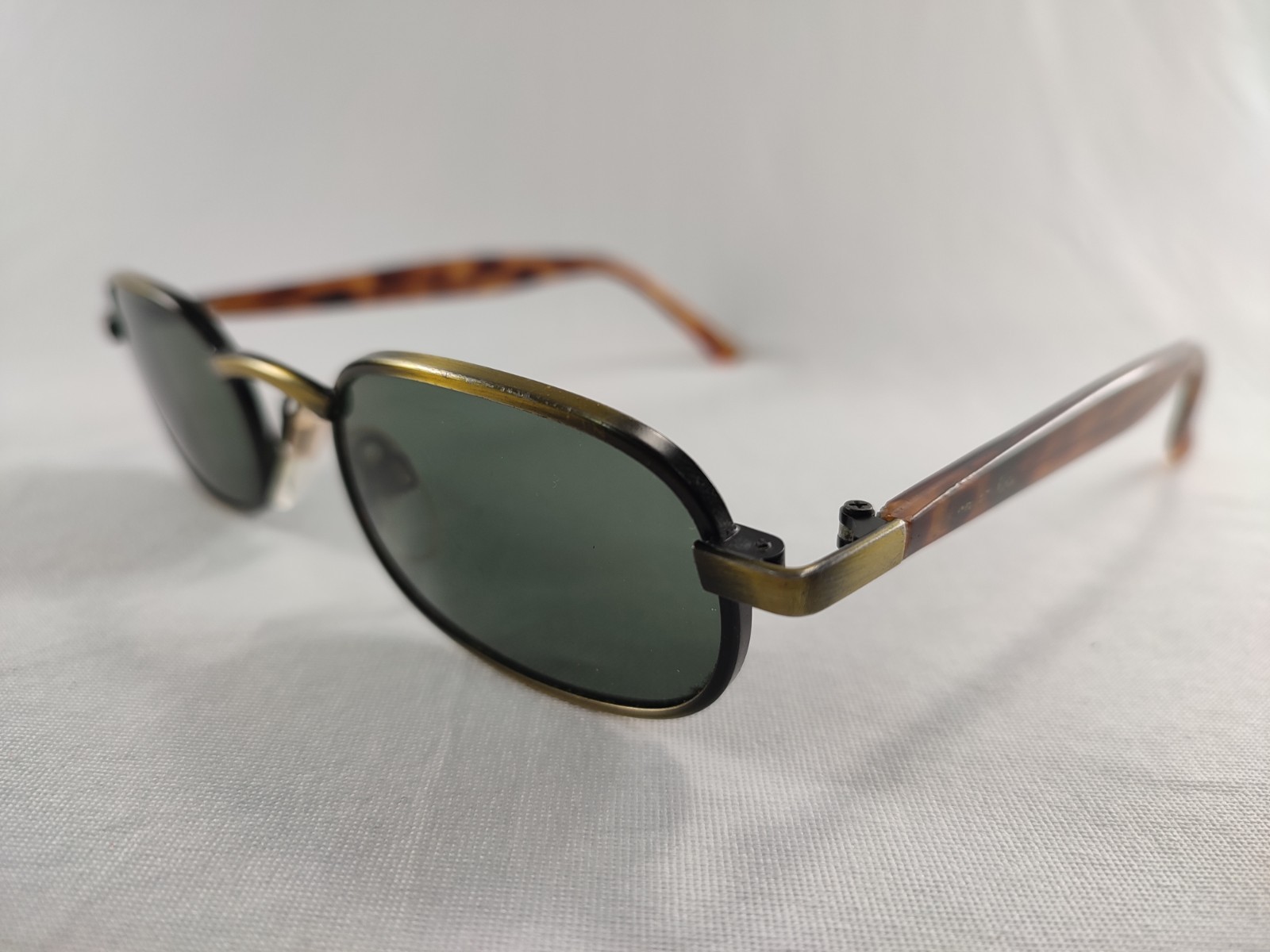 Vintage Kenneth Cole New York KC 7120 G Antique Gold Tortoise Sunglasses Patina