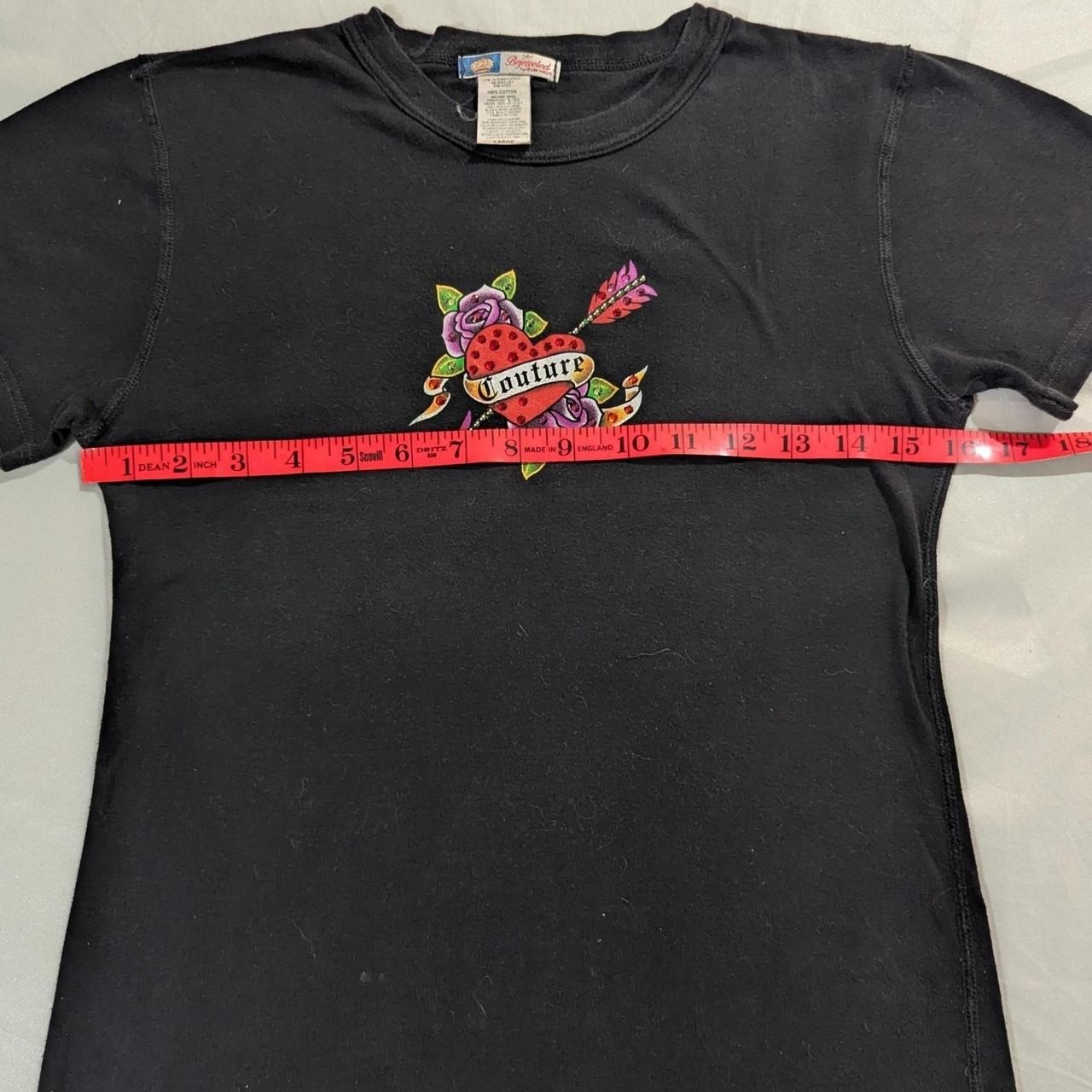 Bejeweled Tattoo Art T-Shirt Womens Vintage Y2K 90s By Susan Fixel Rhinestones