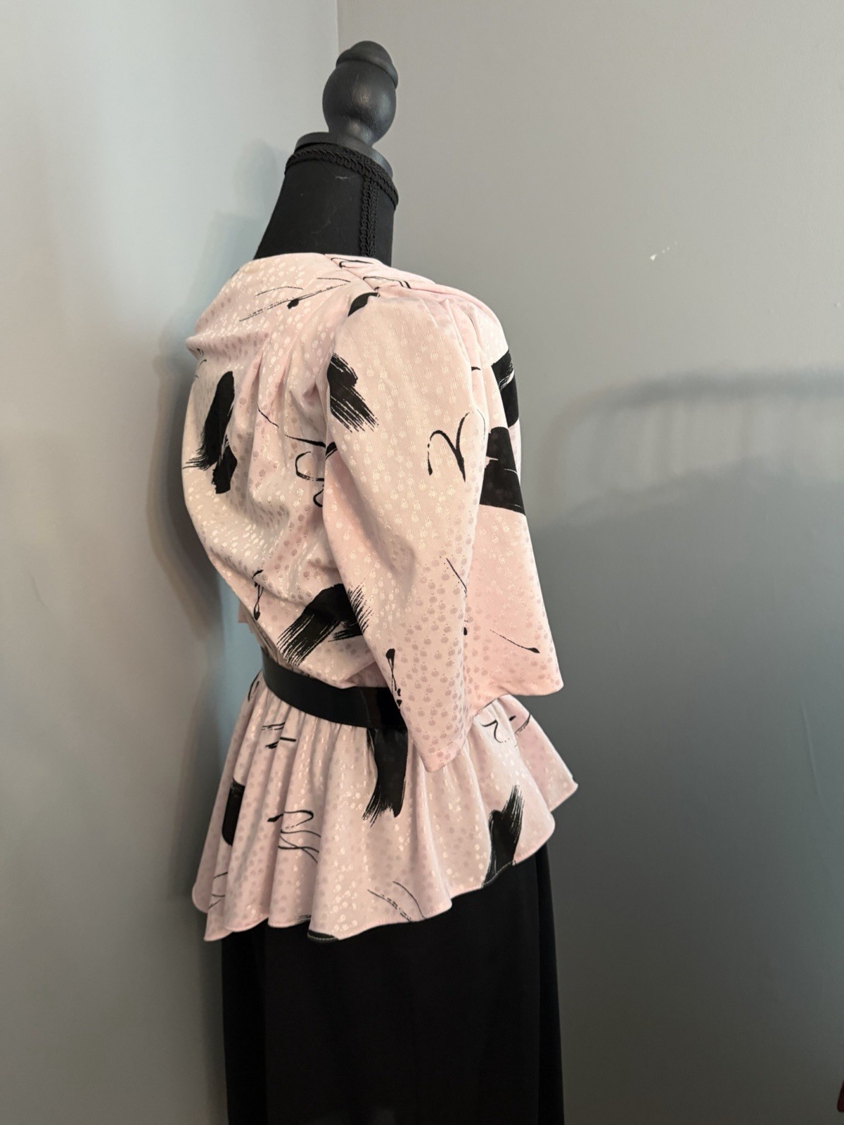 Vintage ︱Sally’s Girl ︱Pink & Black Dress ︱ Women’s Sz 14︱1980’s