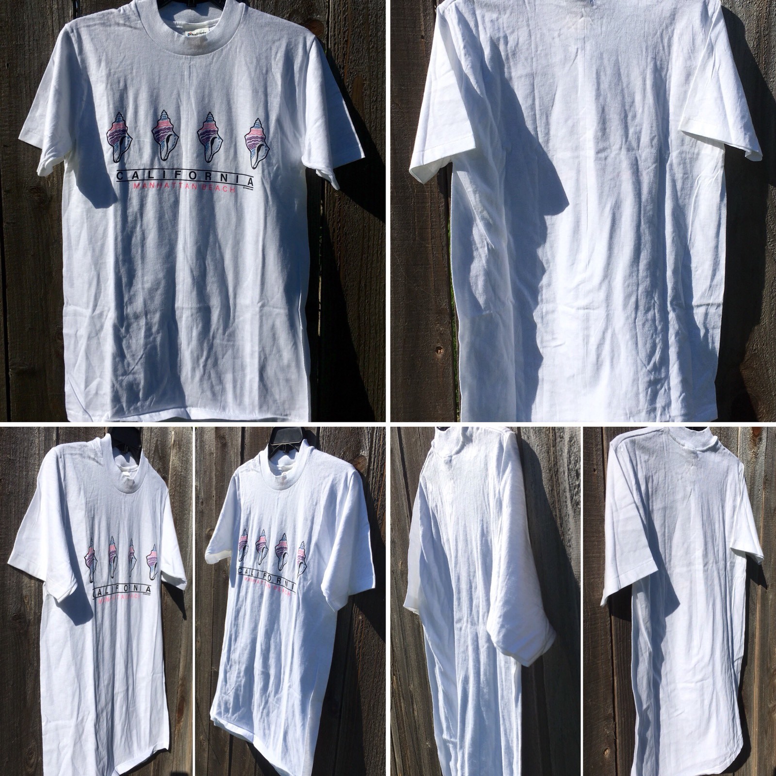 Vintage California Manhattan Beach T-Shirt c westcoast Stedman Hi-Cru M 38-40