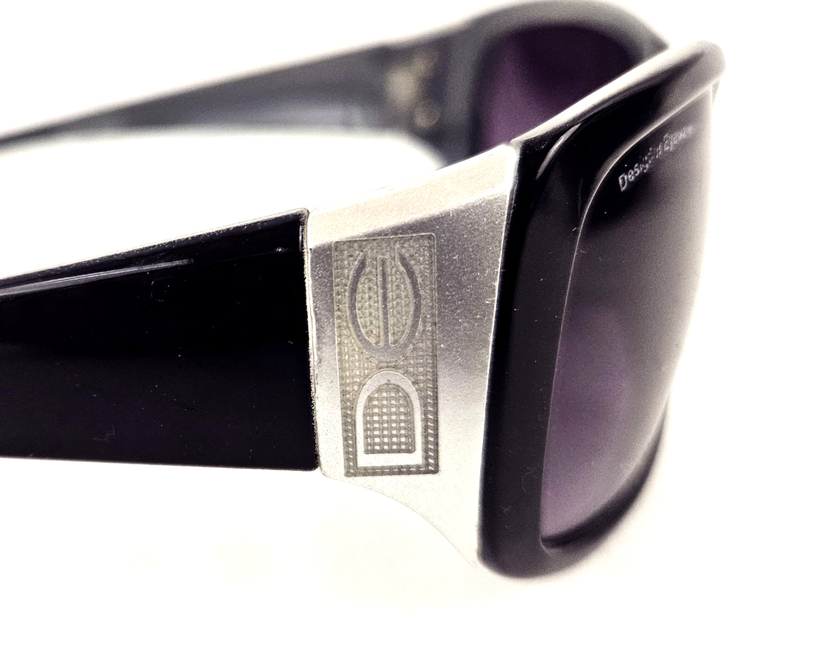 Designer Eyewear DE 0034 Sunglasses Adult Unisex Black Wrap Around Sun Glasses
