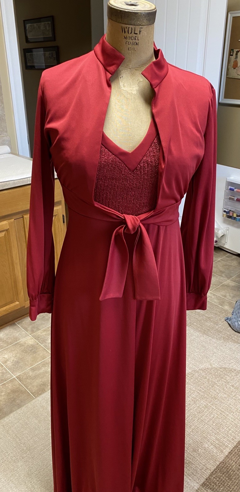 Vintage 70s 2 Pcs Halter Bridesmaid Dress Size 12