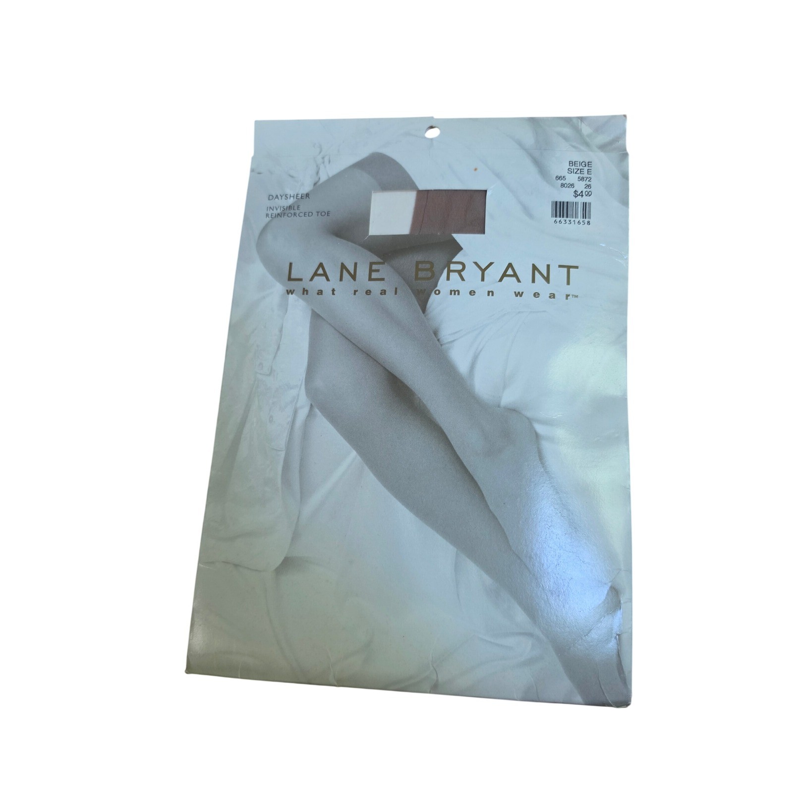Vintage NEW Lane Bryant Beige Daysheer pantyhose sz E plus 24/26 reinforced toe