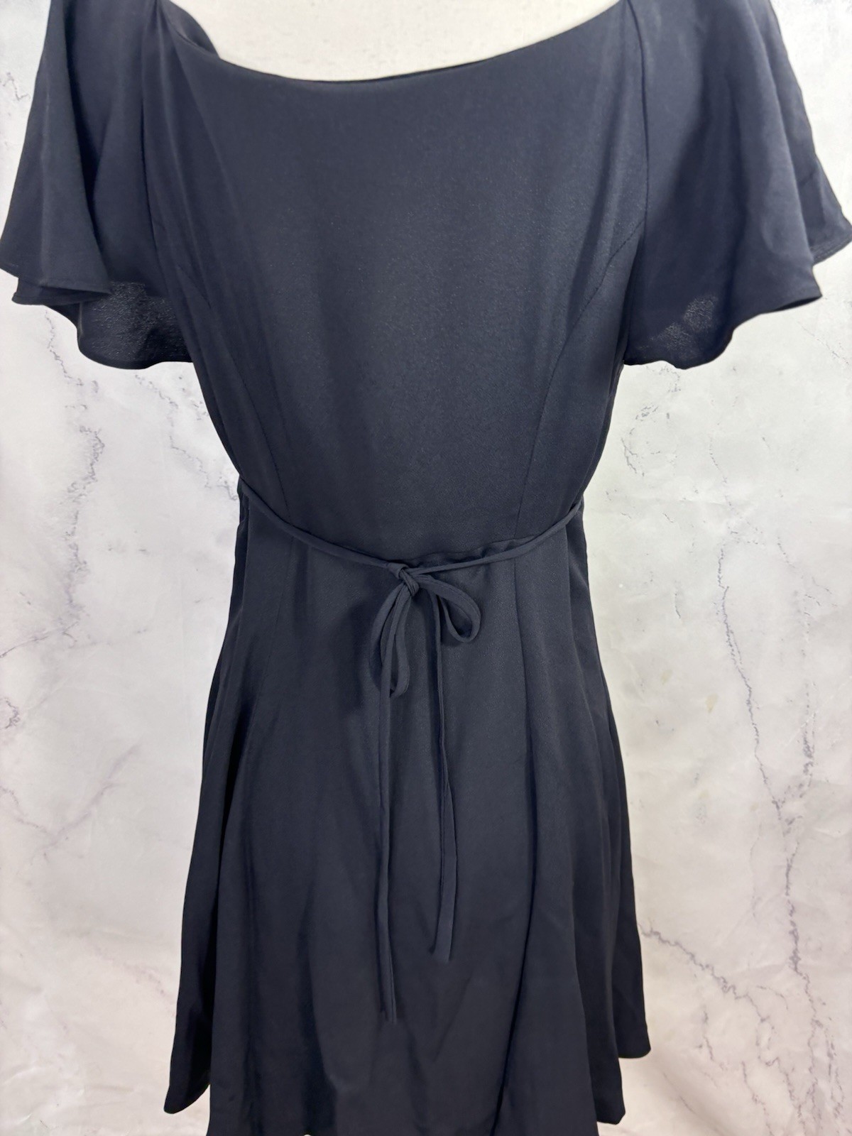Betsey Johnson 90s USA Dress Sz M Fit Flare Black Punk Goth Emo Button Witchy