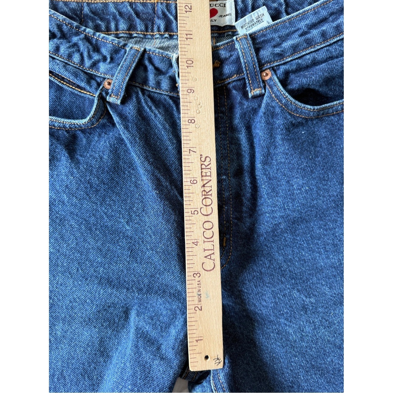Vintage Fiorucci USA Made Denim Bermuda Shorts/Jorts 7/8 Y2K Cotton Button Fly