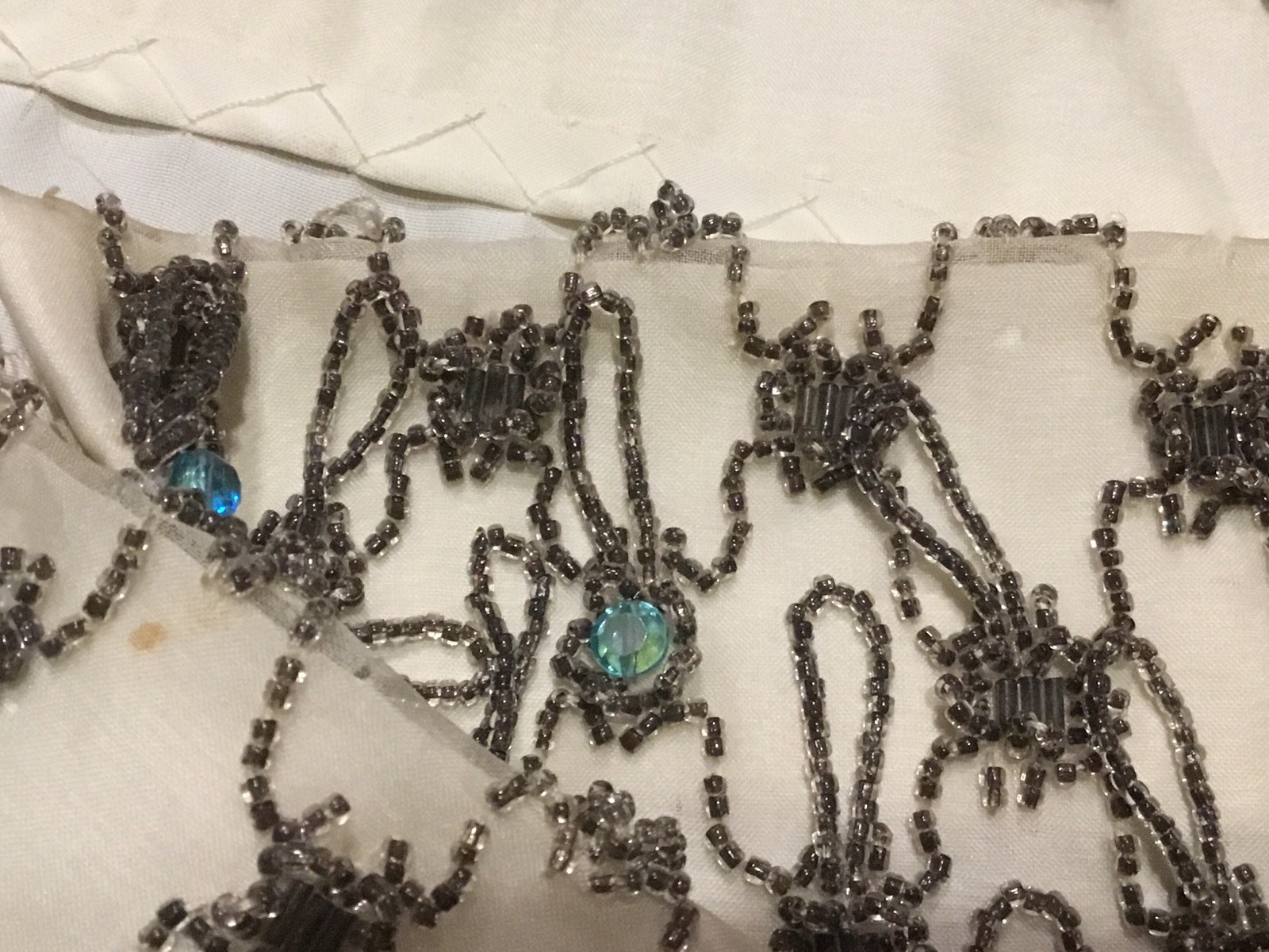 1960’s Vintage British Crown Colony Beaded Rhinestone Hong Kong Dress Small READ