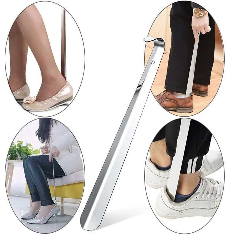 42cm Stainless Steel Long Shoehorn Metal Shoe Horn Lifter Portable New XIEB03