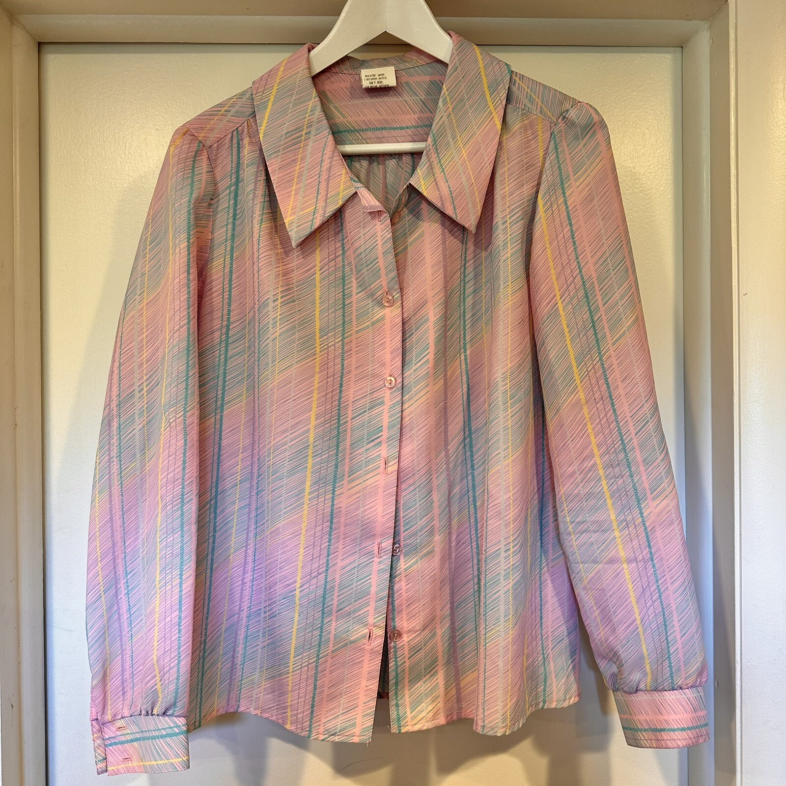 Vintage Pykettes Blouse Pink/Purple Size 14-see Description