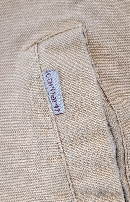 MENS VINTAGE CARHARTT JACKET BROWN CANVAS MESH LINING DISTRESS WORKWEAR MEDIUM