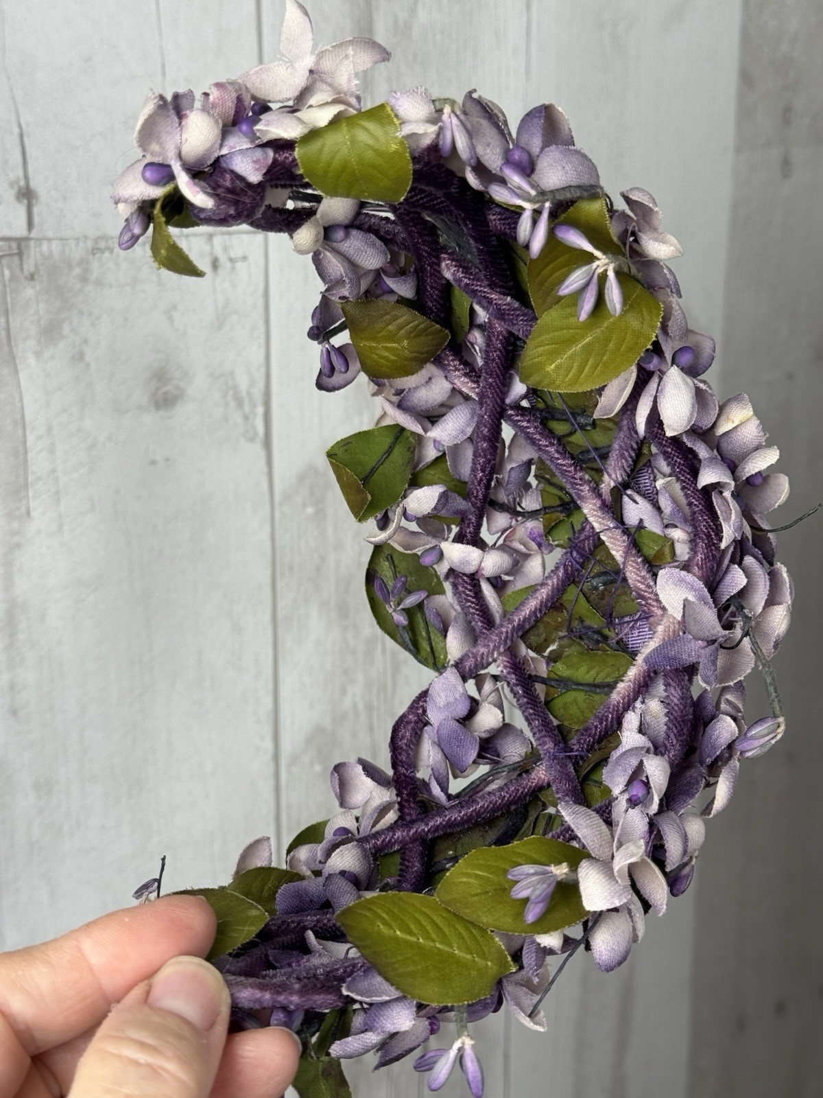 Vintage 1950s HAT Purple Lilac Flower Headband Whimsical Bridal Headpiece Rare