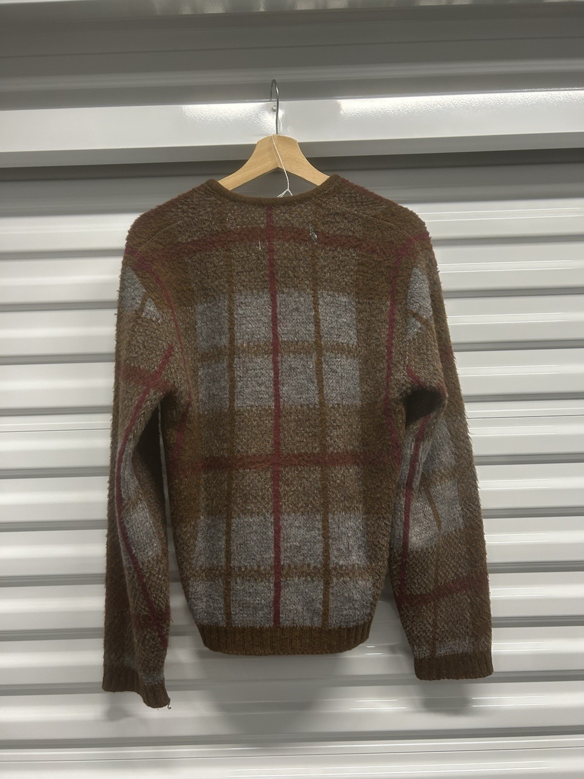 Vintage 50’s/60’sKurt Cobain Mohair Style Cardigan Brown V Neck Sweater Men’s L