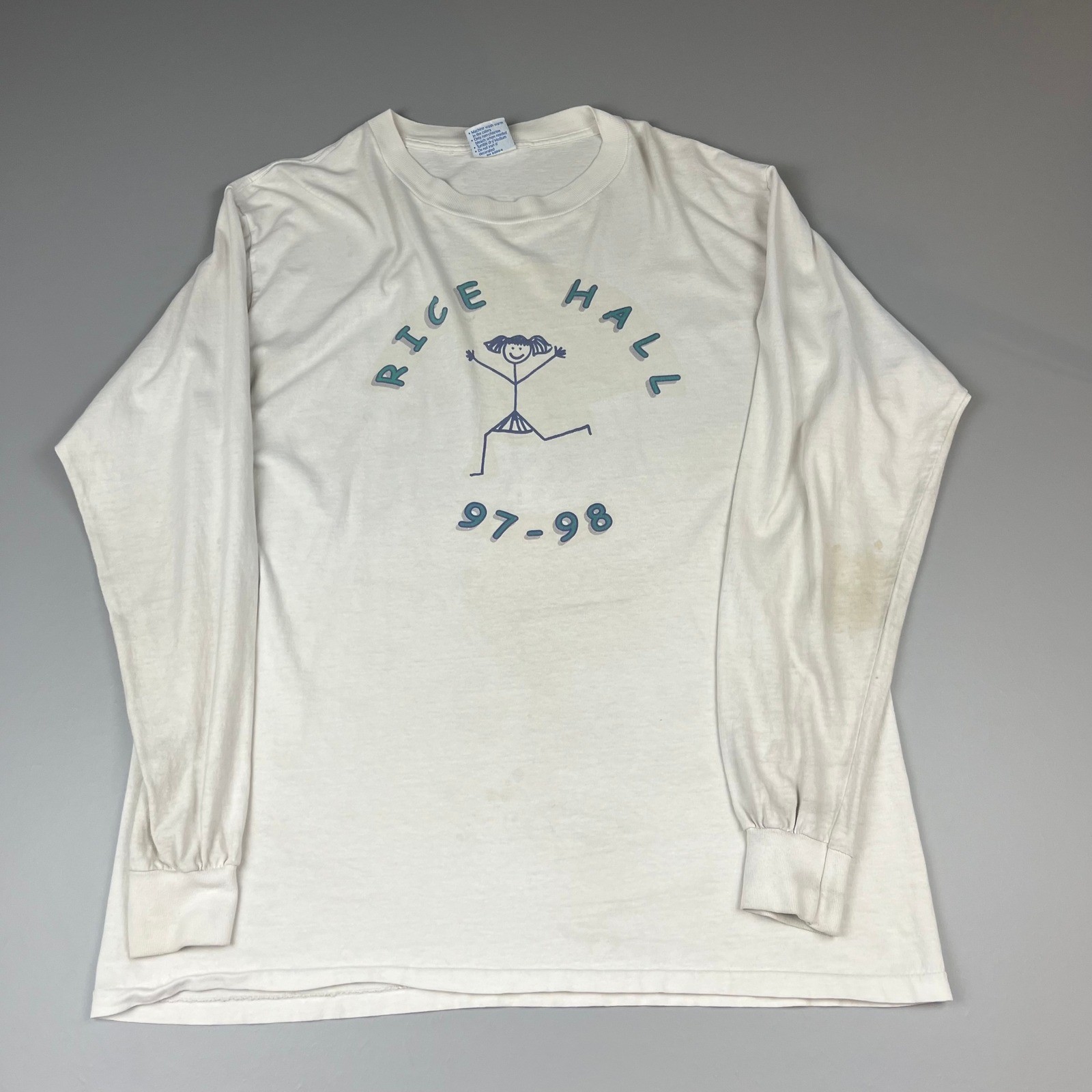 All Sport Long Sleeve T-Shirt Men XL White Vintage 97-98 Rice Hall Religious USA