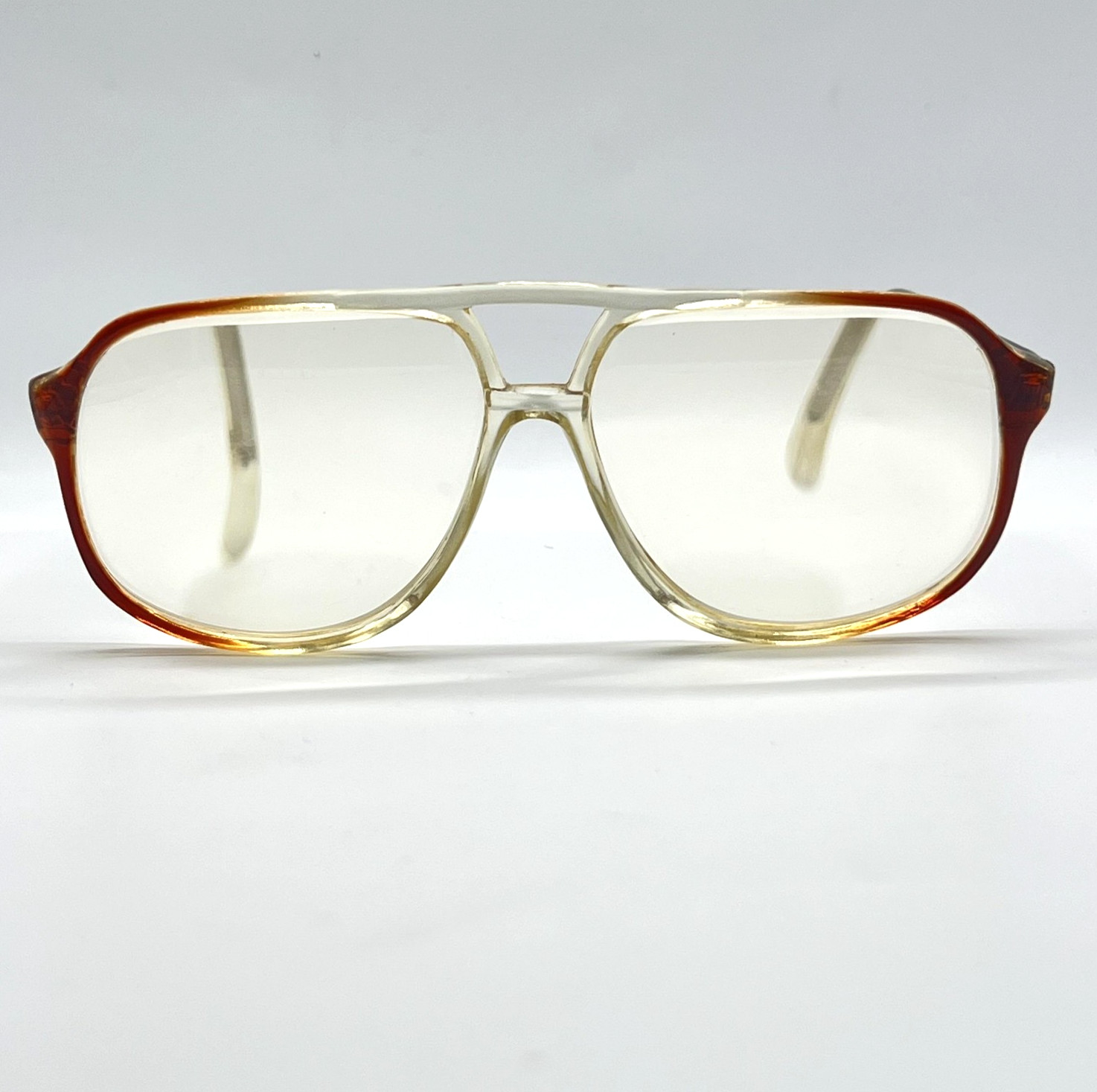 Vintage Zimco Kennedy Aviator Eyeglasses Frames Brown Fade 58-16-145