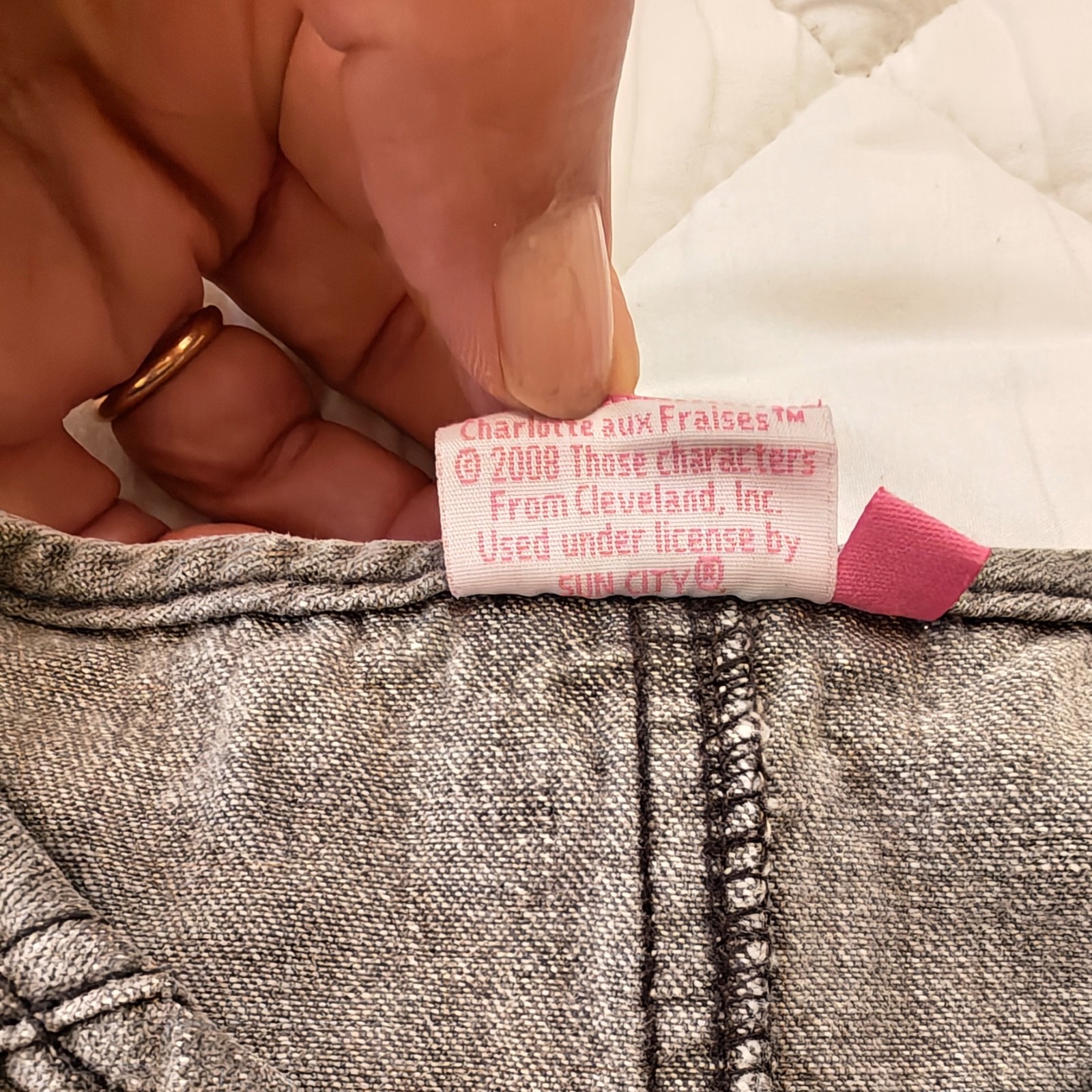 Strawberry Shortcake Dress Girls 5 Denim Belt Y2K Charlotte aux Fraises